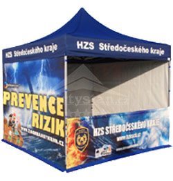 Ukázka realizace potisku párty stanů